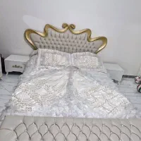 روتختی ساتن و تور ۲نفره با روبالشتی و کوسن
