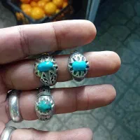 سه عدد انگشتر فیروزه نیشاپور محک