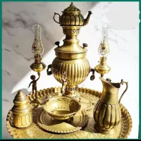 ست سماور برنجی ذغالی با پرداخت دو مرحله ای
