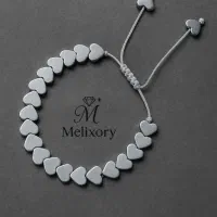 دستبند حدید هفتی دو رنگ و قلبی