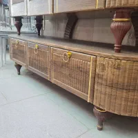 ست آینه کنسول و میز تی وی شیاری گردویی|بوفه، ویترین، کنسول|بیرجند, |دیوار