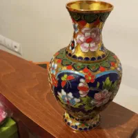 گلدان مسی مینا کاری آنتیک و کلکسیونی