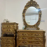 سرویس خواب سلطنتی تمام چوب اصل|تخت و سرویس خواب|قرچک, زیبا شهر|دیوار