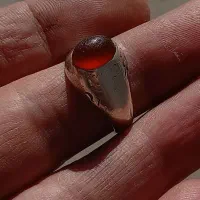 انگشتر عقیق یمنی کهنه سمبه دار رکاب دست ساز