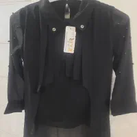 ۴ عدد شومیز دخترانه حریر مشکی محرمی