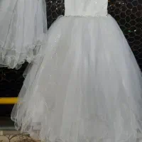 لباس عروس همراه با تور سر