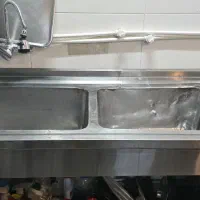 سینک دو لگنه بزرگ و گاز چهار شعله صنعتی