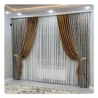 پرده های لاکچری ترکیبی (مخمل + حریر متنوع)