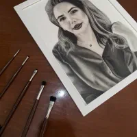 سفارش نقاشی سیاهقلم طراحی چهره تولد هدیه سیاه قلم