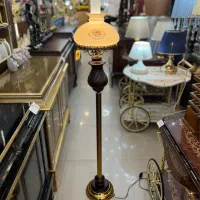 آباژور ایستاده رومیزی گردسوز فانوسی چوب و فلز کادو