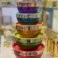 ست لگن درب دار استیل۵پارچه|ظروف نگهدارنده، پلاستیکی، یک‌بارمصرف|تبریز, |دیوار