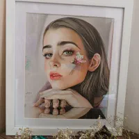 آموزش نقاشی چهره با مدادرنگی