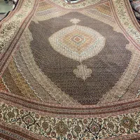 (فرش حق زاده)جفت فرش۱۸متری ماهی۴۰رج گل ابریشم