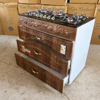 اجاق گاز طرح فر 5شعله صفحه شیشه ای MDF