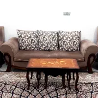 مبل راحتی طرح پاپیون همراه با جلو مبلی ۳ تیکه