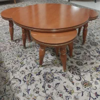 جلو مبلی میز گرد و۳ عسلی چوب راش