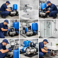 نصب پمپ آب منبع و شیر آلات لوله کشی در تهران