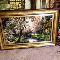 تابلو فرش ۲کلبه بهاری