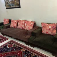 مبل مبلمان همراه با عسلی و گل میز گلمیز در حد نو