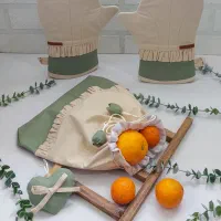 سرویس ساده جهیزیه سبز سدری|سفره، حوله، دستمال آشپزخانه|اردبیل, |دیوار