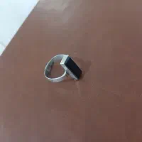 انگشتر نقره با سنگ مشکی