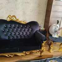 مبل استیل سلطنتی مشکی طلایی فوق العاده زیبا|مبلمان خانگی و میز عسلی|کرج, فاز ۳ گوهردشت|دیوار