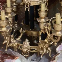 لوستر تمام برنز مدل امپریال ۱۵ شاخه با لاله اشک|لوستر و چراغ آویز|تهران, هروی|دیوار