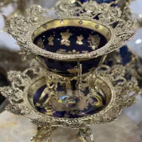 مجسمه کاسه بشقاب برنزی پایه خرچنگی(برنز الماس)