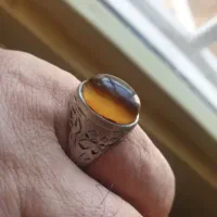 انگشتر عقیق جزع یمنی کهنه کلاهدار|جواهرات|تهران, صد دستگاه|دیوار
