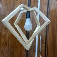 لوستر چوبی فانتزی (چوب روسی)|لوستر و چراغ آویز|یزد, |دیوار