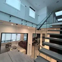 نرده شیشه ای نرده استیل درب پنجرهالمنیوم کرتین وال