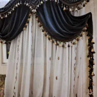 پرده کرم قهوه ای|پرده، رانر، رومیزی|مسجد سلیمان, |دیوار