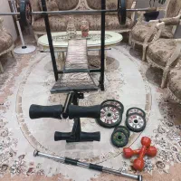 میز چندکاره پرس با ۶۰ کیلو وزنه و دمبل ومیل هارتل
