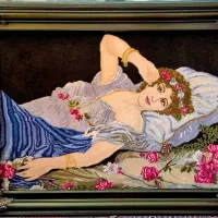 تابلو نفیس فرش دست باف طبیعی قدیمی