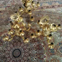 سه عدد لوستر برنزی ست عین هم ۴شاخه ۸شعله