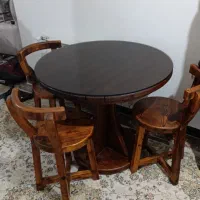 فروش میز ناهار خوری ،چوب گردو با ۴صندلی