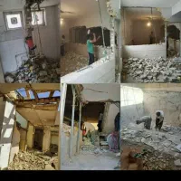 تخریب خورده کاری سیمان کاری دیوار چینی