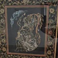 تابلوی مشکی نگارگری عاشقان