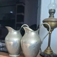 پارچ برنجی قدیمی و دودکش برنجی