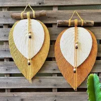 دیوارکوب برگ مکرومه|صنایع دستی و سایر لوازم تزئینی|قم, امامزاده ابراهیم|دیوار