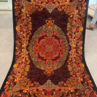 فرش دستباف (بساک) تمام ابریشم اصل قم ۷۰ رج|فرش|مشکین‌دشت, |دیوار