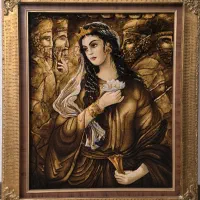 تابلو فرش دستبافت ماندانا هخامنشی برجسته