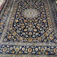 فرش ۱۲ متری کاشان سورمه ای