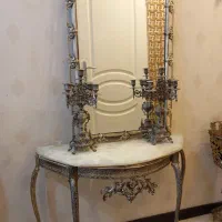 آینه کنسول و شمعدان برنز
