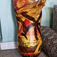 پوست نی انبان طرح غروب دریا