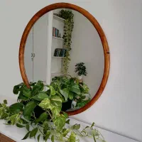 آینه قاب چوبی دایره ای و قدی