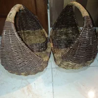 سبد چوبی حصیری