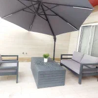 مبلمان فلزی باغی به همراه میز اتشدان وسایبان|مبلمان خانگی و میز عسلی|بابل, |دیوار