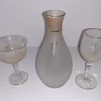 سرویس شربت‌خوری قدیمی طرح تخت جمشید ۱۲ پارچه