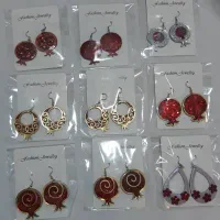 گوشواره طرح انار رزینی